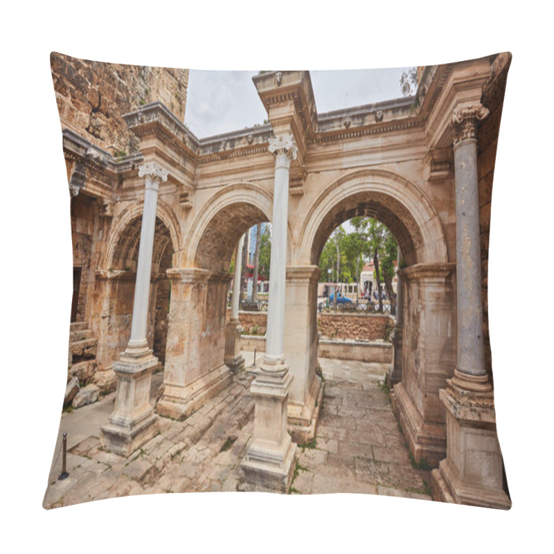 Personality  View Of Hadrian's Gate In Old City Of Antalya Turkey Pillow Covers