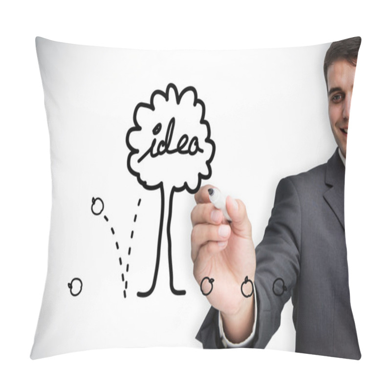 Personality  Businessman Drawing Idea Tree Pillow Covers