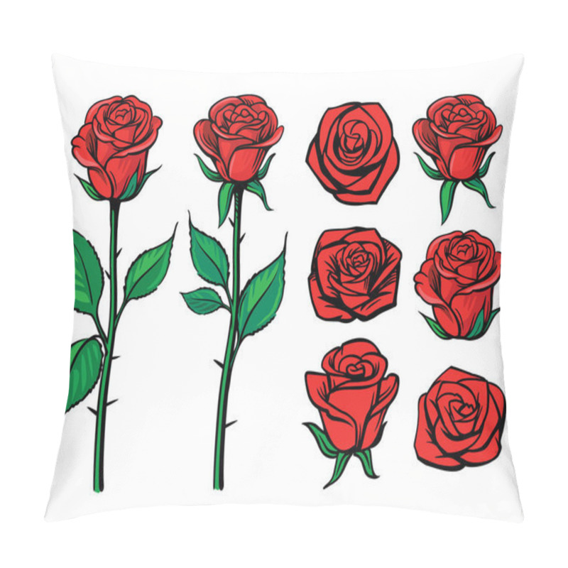 Personality  Rose Flower Set Pillow Covers