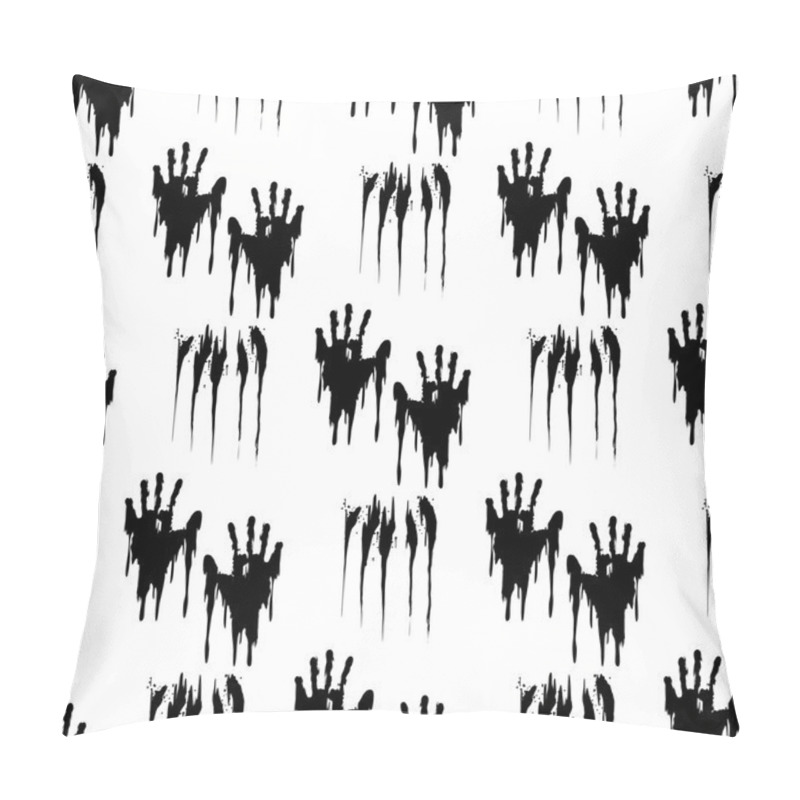 Personality  Black Handprints Seamless Pattern Pillow Covers