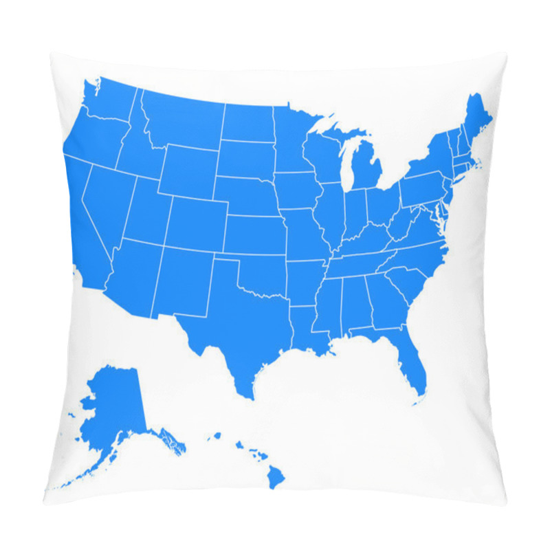 Personality  Accurate Map Of USA Pillow Covers