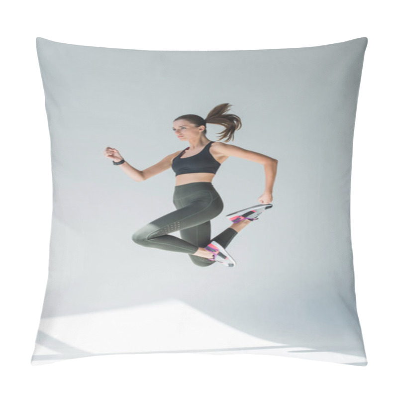 Personality  Jumping Girl In Sportswear Pillow Covers