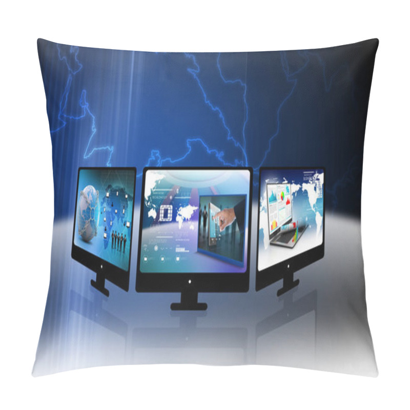 Personality  Businessman Pressing Virtual Buttons Pillow Covers