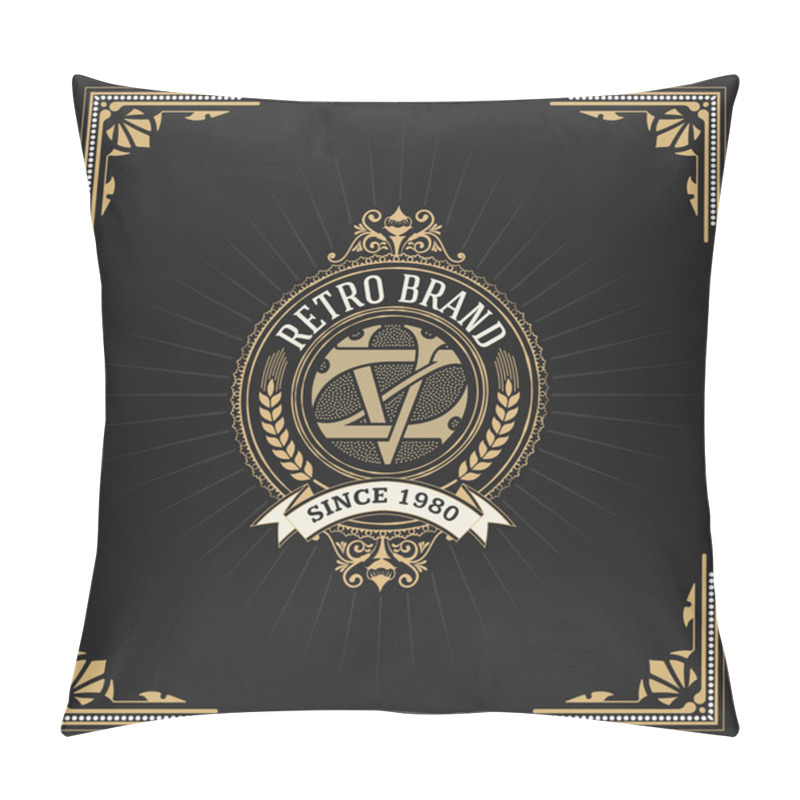 Personality  Retro Card Design With Floral Details. Organized By Layers. Pillow Covers