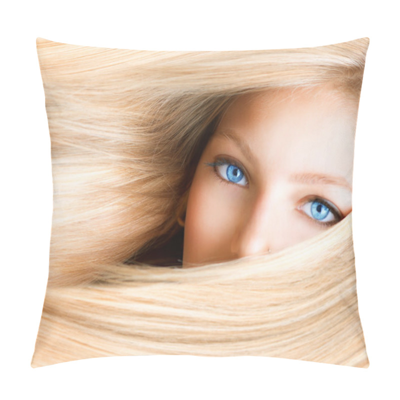 Personality  Blond Girl. Blonde Woman With Blue Eyes Pillow Covers