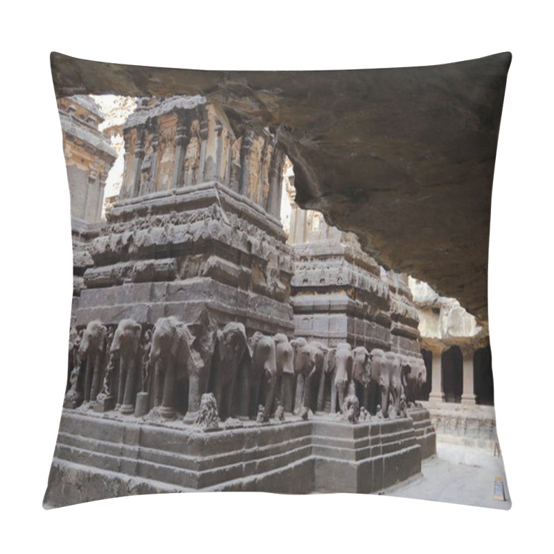 Personality  Temple Of Ellora Caves, The Rock-cut Temples, AURANGABAD, MAHARASHTRA In Central India  Pillow Covers