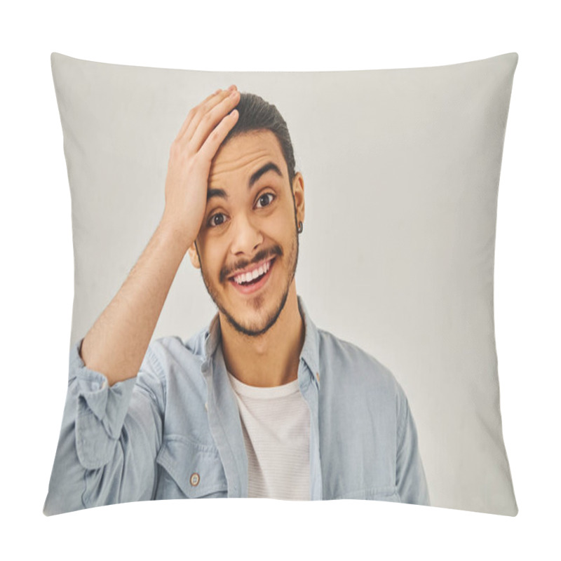 Personality  Young Man Smiling At Camera. Pillow Covers