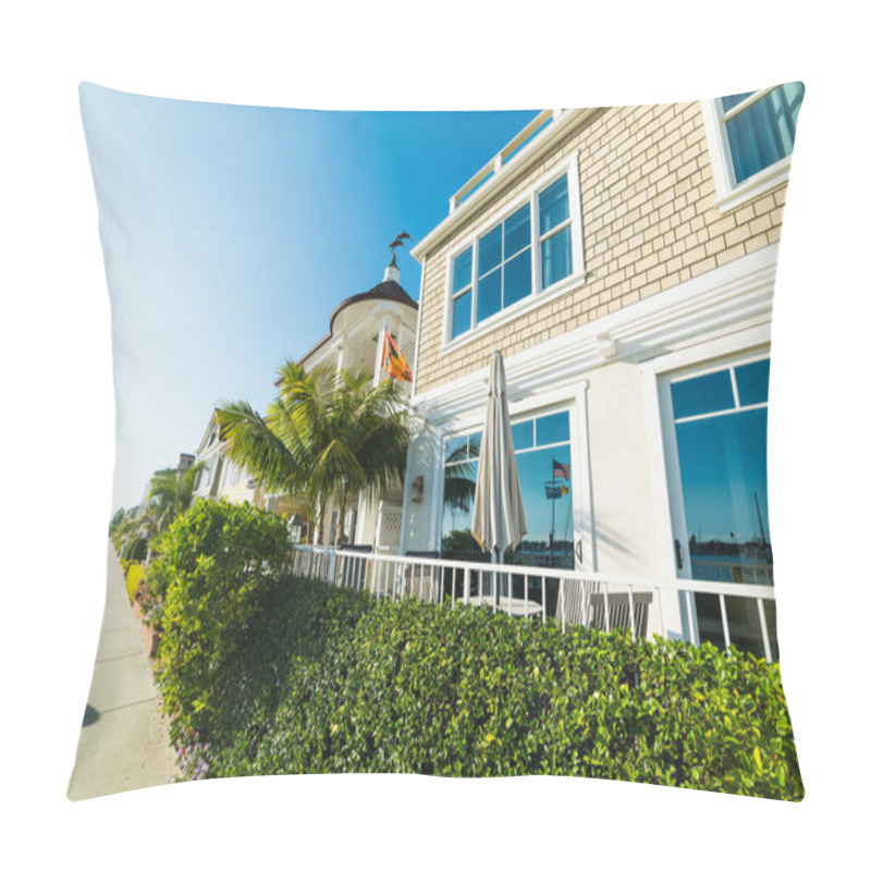 Personality  Beautiful Houses By The Sea In Balboa Island Pillow Covers