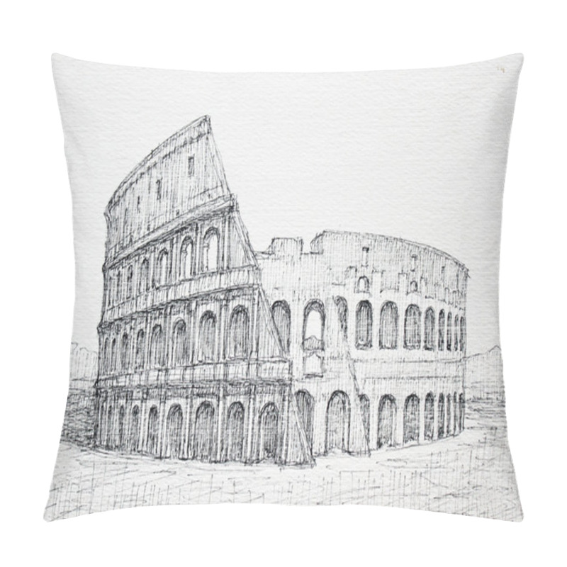 Personality  Graphic Roman Cityscape Of Colosseum Pillow Covers