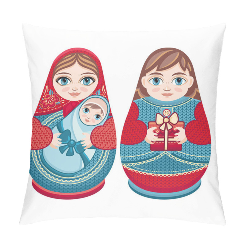 Personality  Matryoshka. Russian Folk Nesting Doll. Babushka Doll. Pillow Covers