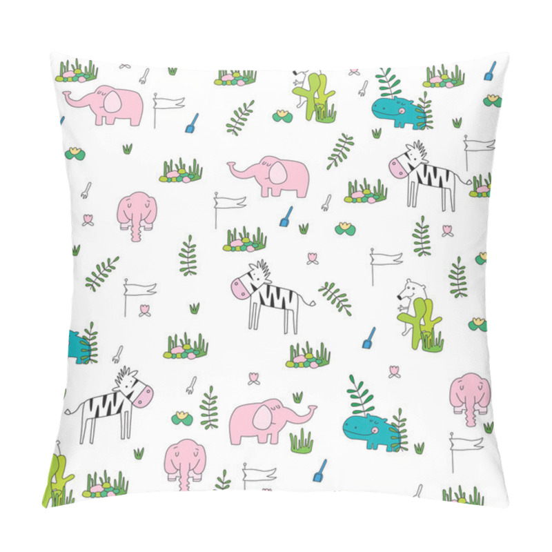 Personality  Seamless Pattern With Animals Pillow Covers