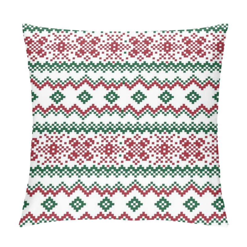 Personality  Christmas Fair Isle Pattern Background For Fashion Textiles, Knitwear And Graphics Pillow Covers