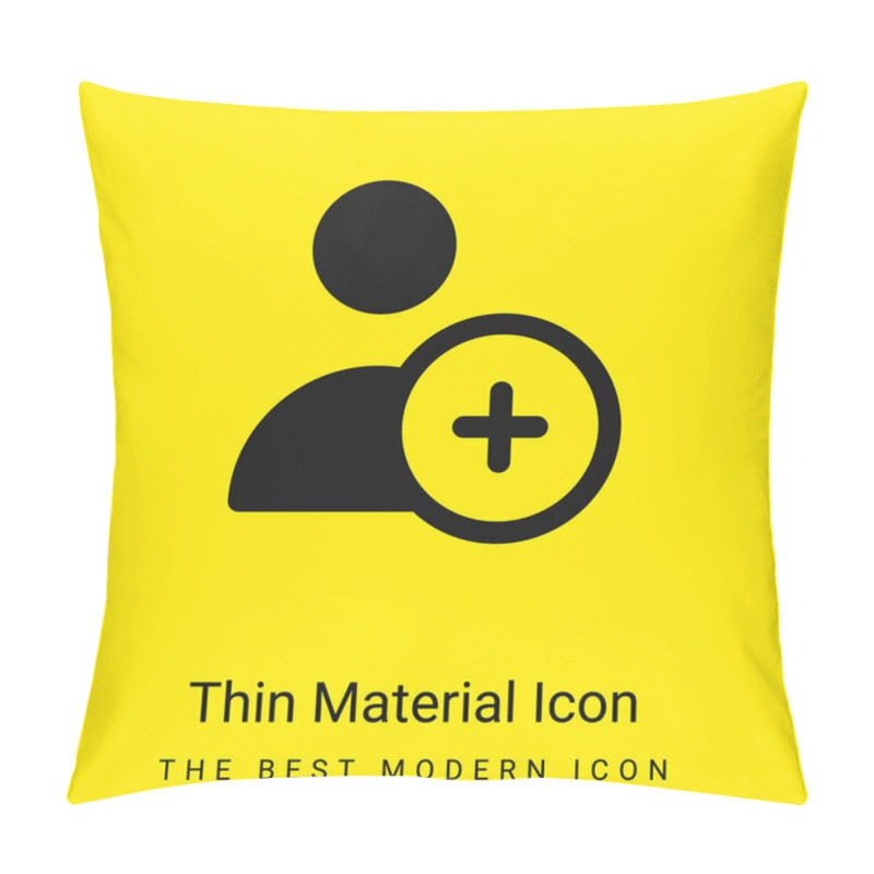 Personality  Add User Minimal Bright Yellow Material Icon Pillow Covers