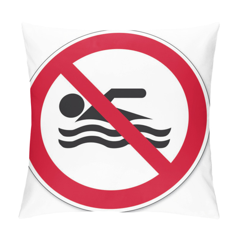 Personality  Prohibition Signs BGV Icon Pictogram Swimming Prohibited Pillow Covers