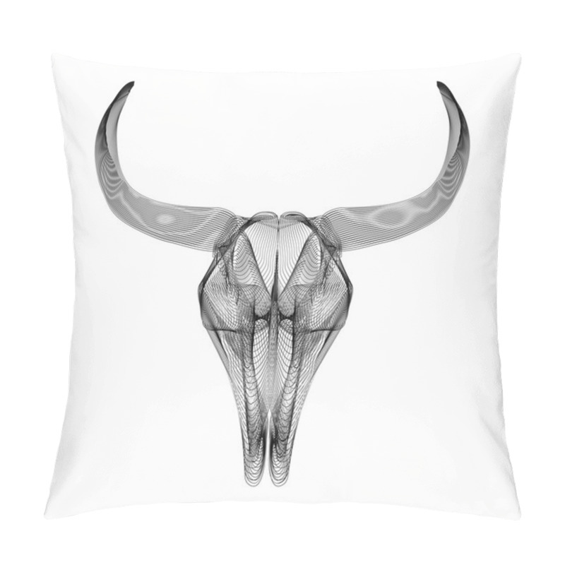 Personality  Bull Skull. 3d Style Vector Illustration For Prints Or T-shirt. Pillow Covers