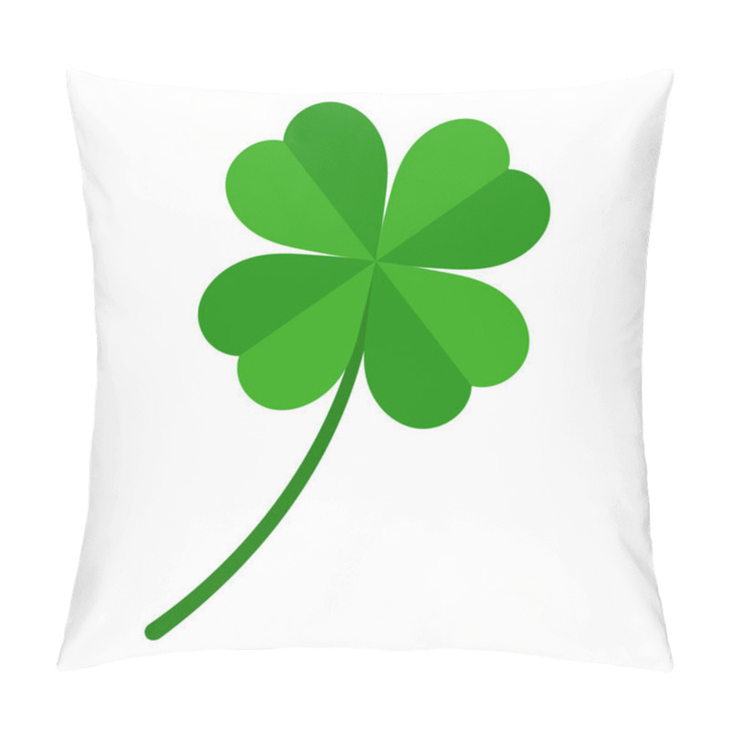 Personality  Four Leaf Green Clover Leaf In Shape Of Heart, An Attribute To St. Patrick's Day, Abstract Clover Vector Illustration Isolated On White Background Patrick Pillow Covers