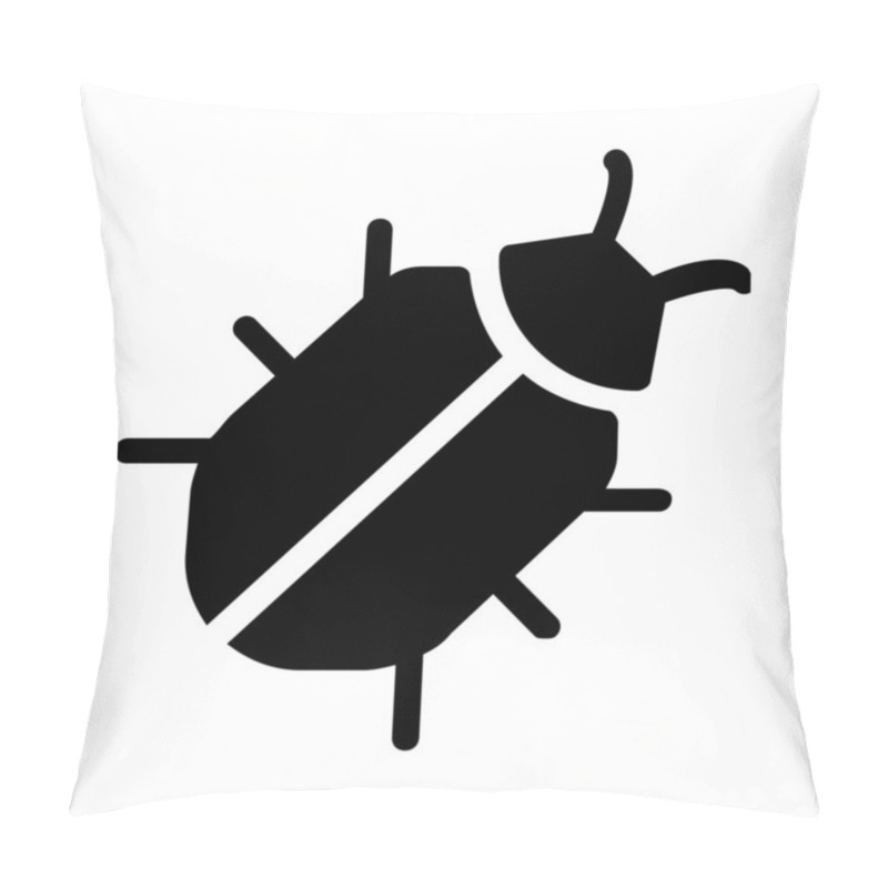 Personality  Beetle Bug Icon Isolated On White Pillow Covers