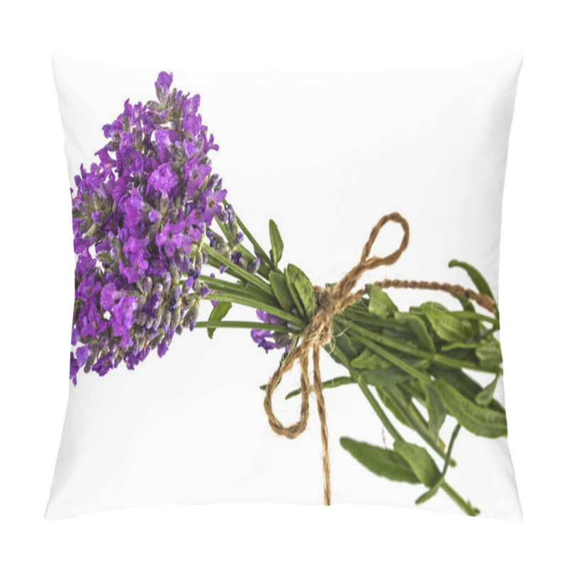 Personality  Bouquet Of Violet Wild Lavender Flowers In Dewdrops And Tied Wit Pillow Covers