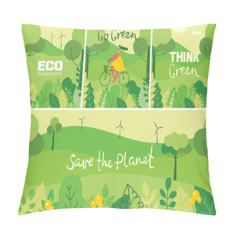 Personality  Vector Illustration Of Save The Planet Concept Pillow Covers