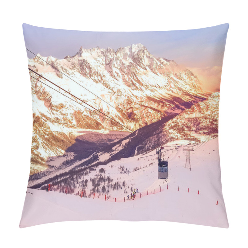 Personality  Sunset On Courmayeur Ski Resort, Italy Val DAosta Pillow Covers