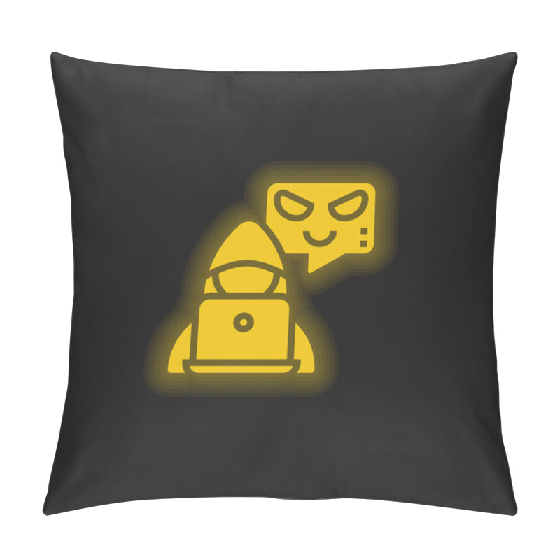 Personality  Botnet Yellow Glowing Neon Icon Pillow Covers