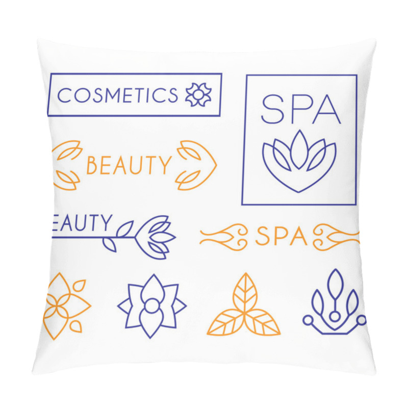 Personality  Vector Beauty And Cosmetics Logos  Pillow Covers