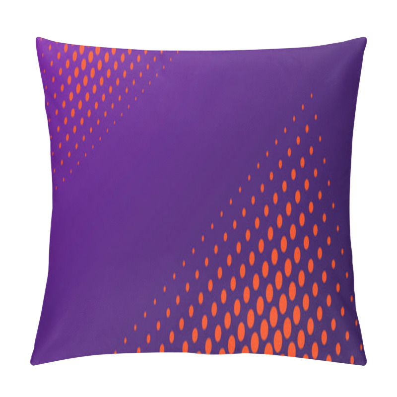 Personality  Purple Frame. The Circular Elements Gives The Texture A Reticulated Or Dotted Appearance. Abstract Orange Geometric Pattern With Small Circles In Square Shapes . Pillow Covers