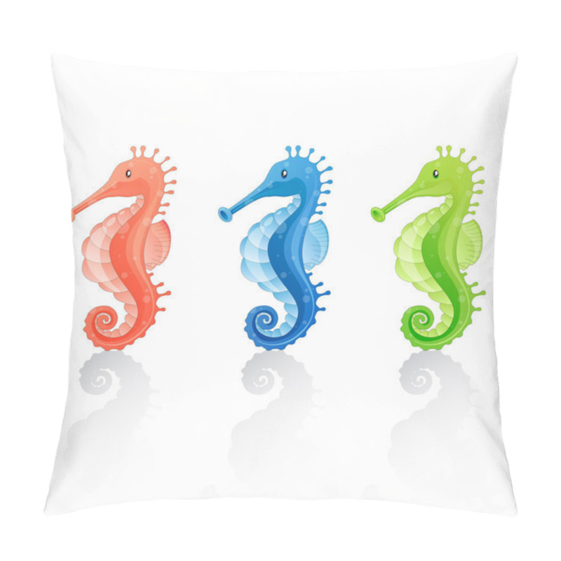 Personality  Set Of Vector Seahorses Pillow Covers