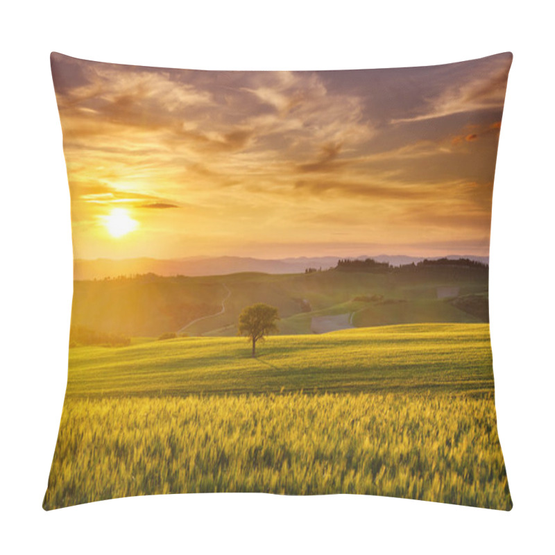 Personality  Idyllic View, Foggy Tuscan Hills In Light Of The Rising Sun Pillow Covers