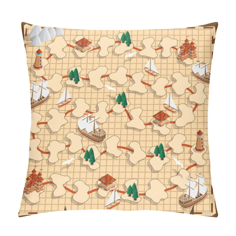 Personality  Board Game On The Old Map. Pillow Covers