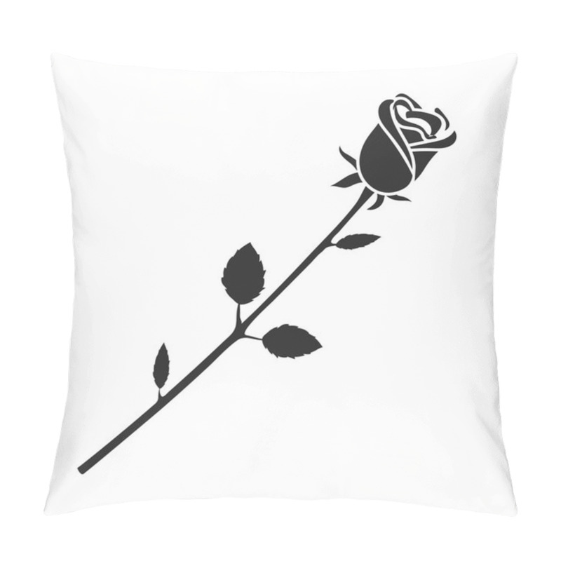 Personality  Rose Icon In Black Style Isolated On White Background. Romantic Symbol Stock Vector Illustration. Pillow Covers