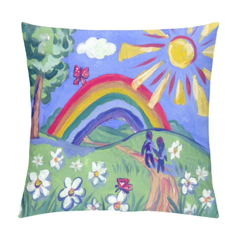 Personality  Child Drawing Of Summer Pillow Covers