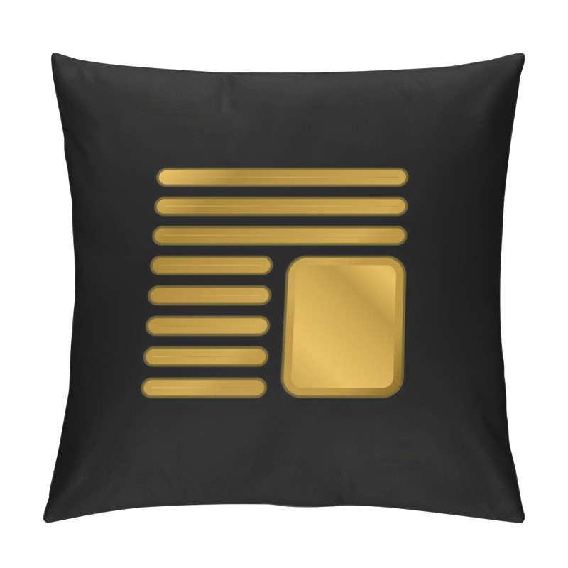 Personality  Article Gold Plated Metalic Icon Or Logo Vector Pillow Covers