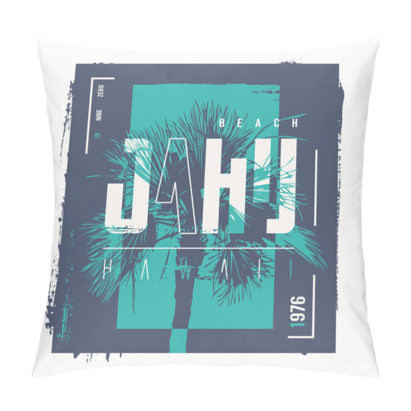 Personality  Hawaii Oahu Beach Vector T-shirt Design, Poster, Print Pillow Covers