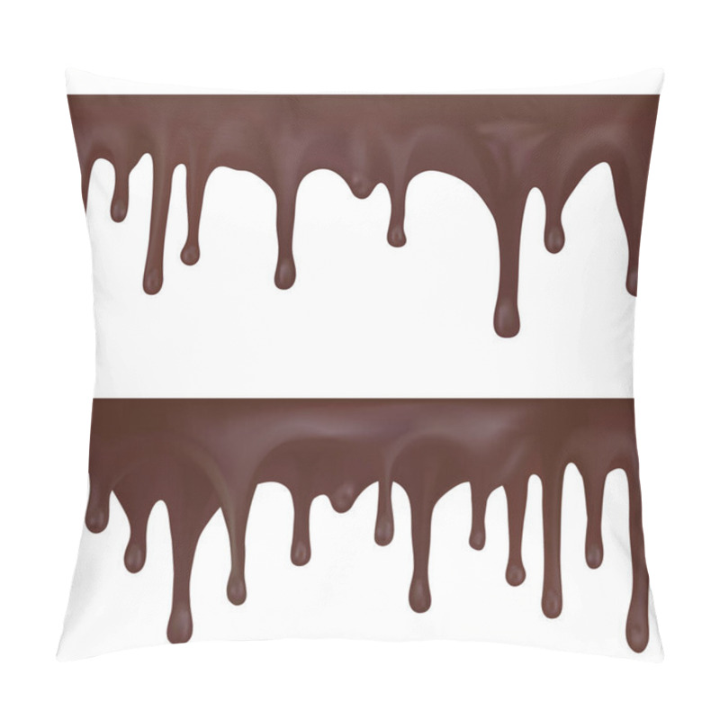 Personality  Seamless Border Of Dripping Melted Chocolate, Dropping Liquid Cocoa Pillow Covers