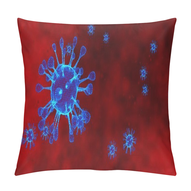 Personality  Coronavirus Cells COVID-19 Infectious Disease. Fast Transmission Spread Disease. High Concentration Of Coronavirus Animation. 3D Rendering 3D Illustration Pillow Covers