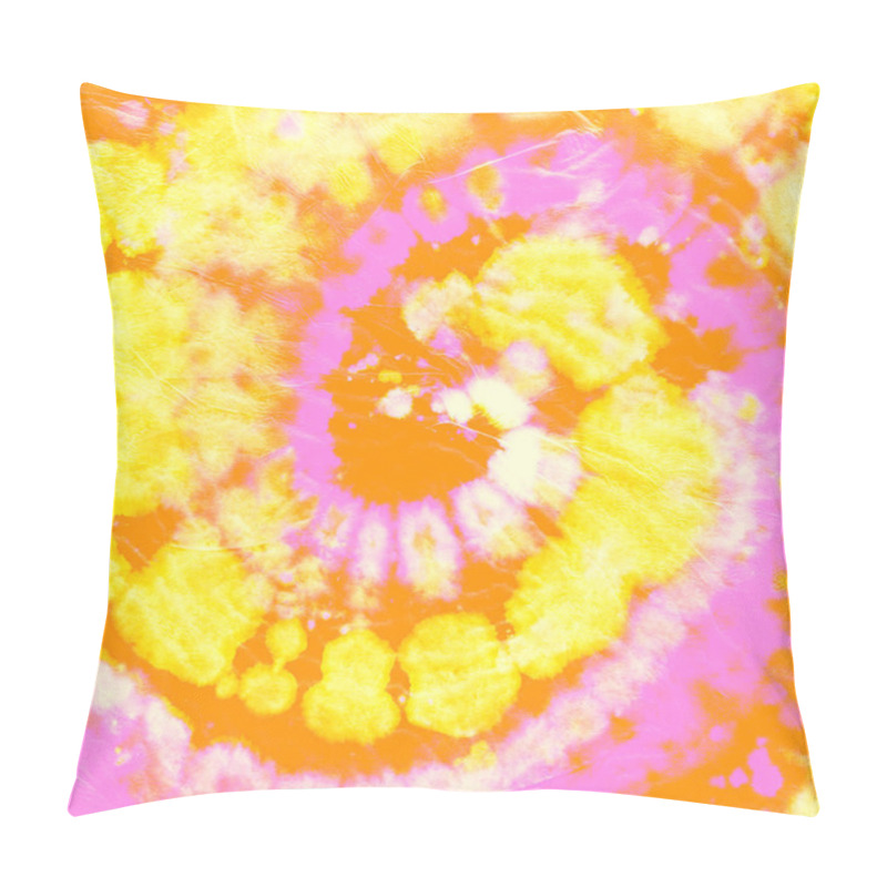 Personality  Abstract Dye. Hippie Circle Background. Orange Pillow Covers