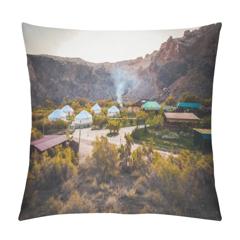 Personality  Yurta For Tourists In Charyn Canyon Pillow Covers