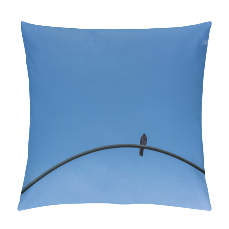 Personality  Low Angle View Of Pigeon On Arch With Blue Sky At Background Pillow Covers