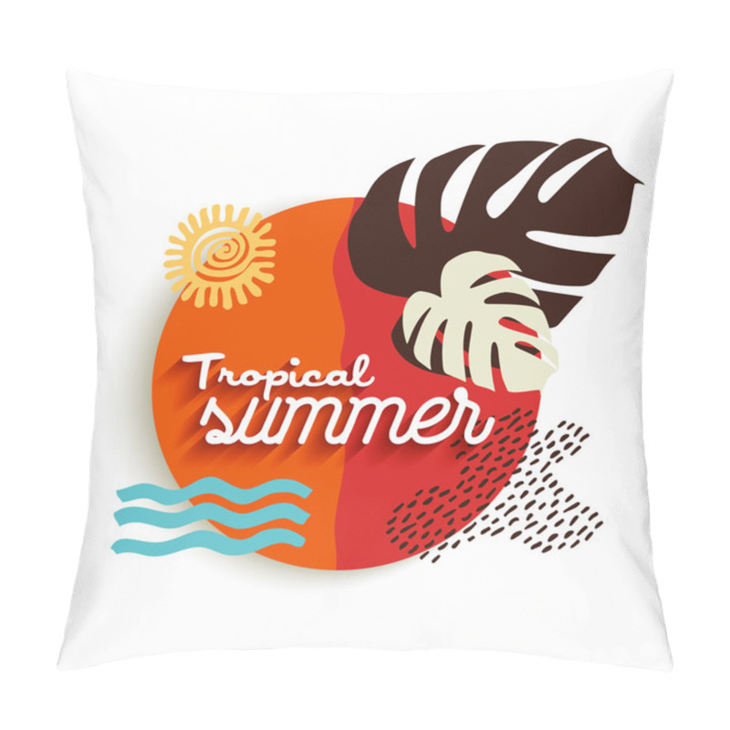 Personality  Tropical Summer Art Of Paradise Vacation Elements Pillow Covers