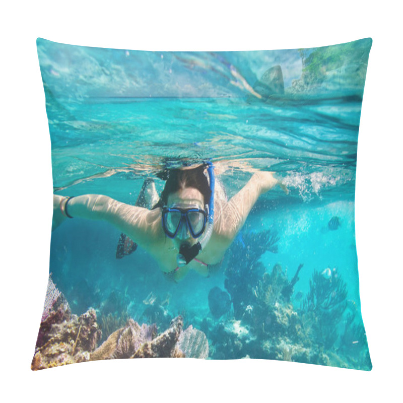 Personality  Snorkeling In The Tropical Water Pillow Covers