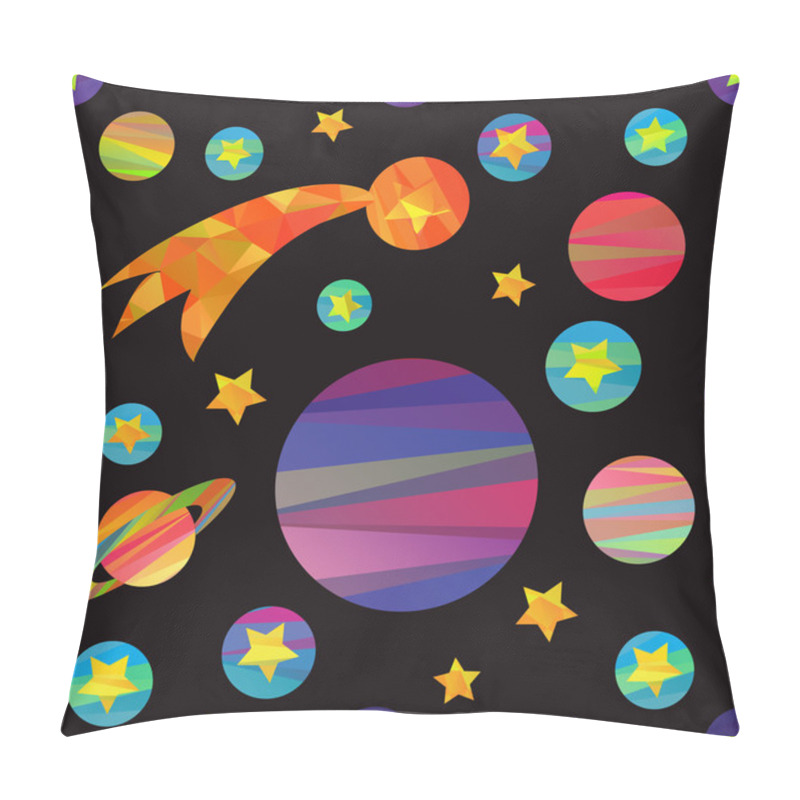 Personality  Vector Pattern Of Planets  Pillow Covers