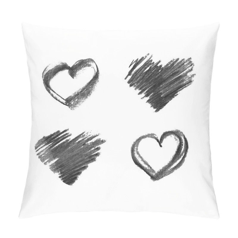 Personality  Hand Drawn Chalk Hearts Pillow Covers