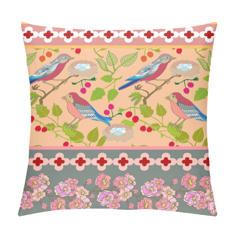 Personality  Japanese Garden. Seamless Oriental Pattern With Victorian Motifs.  Pillow Covers