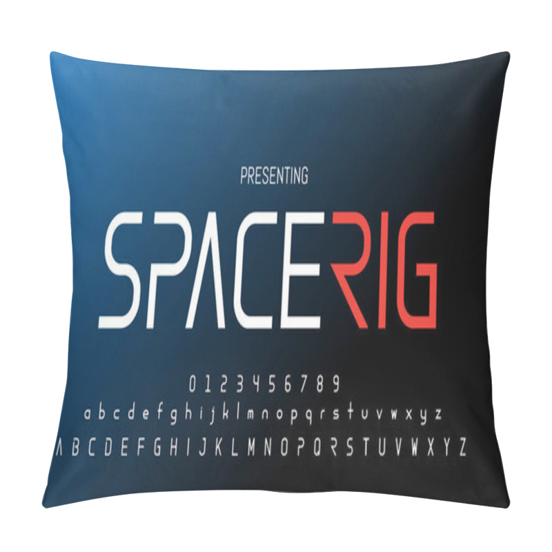 Personality  Modern Abstract Spacerig Font Design For English Alphabet With Letters And Numbers Pillow Covers