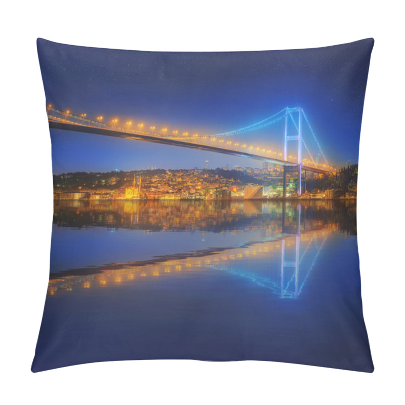 Personality  View Of Bosphorus Bridge At Night Istanbul Pillow Covers