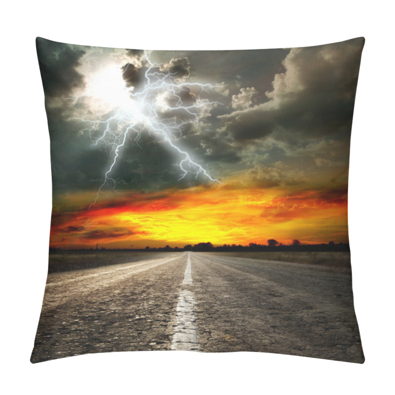 Personality  Asphalt Road And Sky Pillow Covers