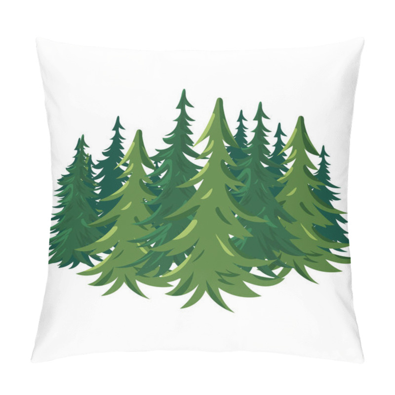 Personality  Green Forest. Icon. Object Isolated On White Background Pillow Covers