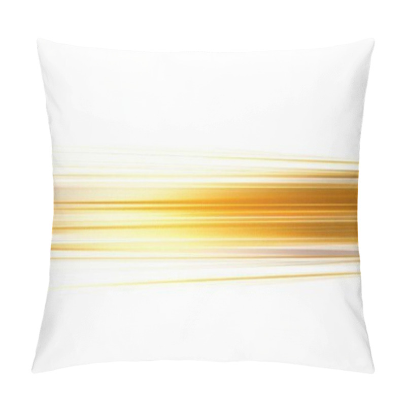 Personality  Gold Horizontal Lines, Symmetrical Composition, Bioluminescence, Pure White Background. Abstract Background Pillow Covers