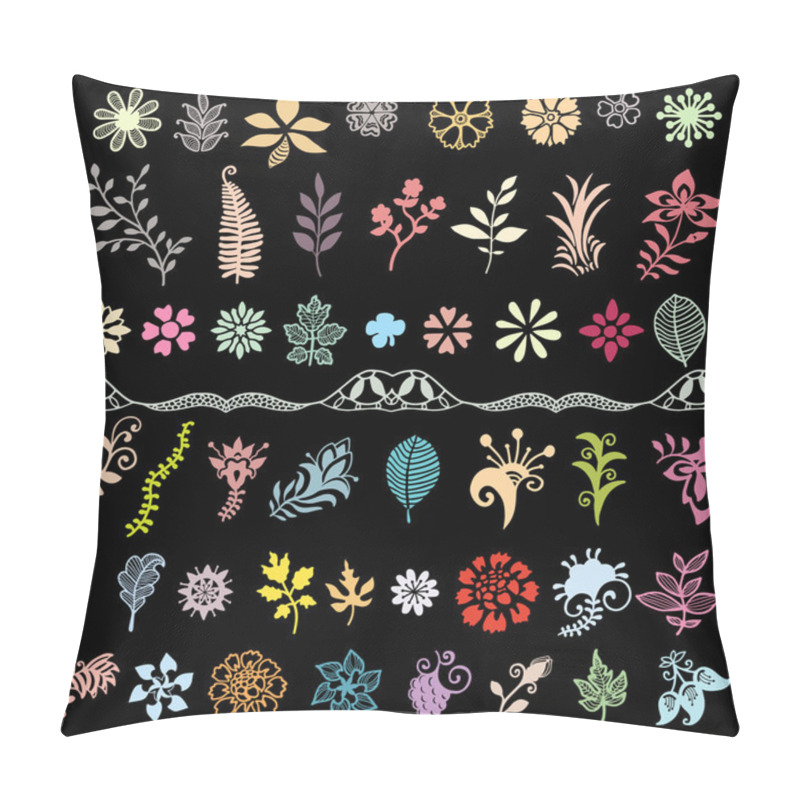 Personality  Floral Design Elements Set Pillow Covers